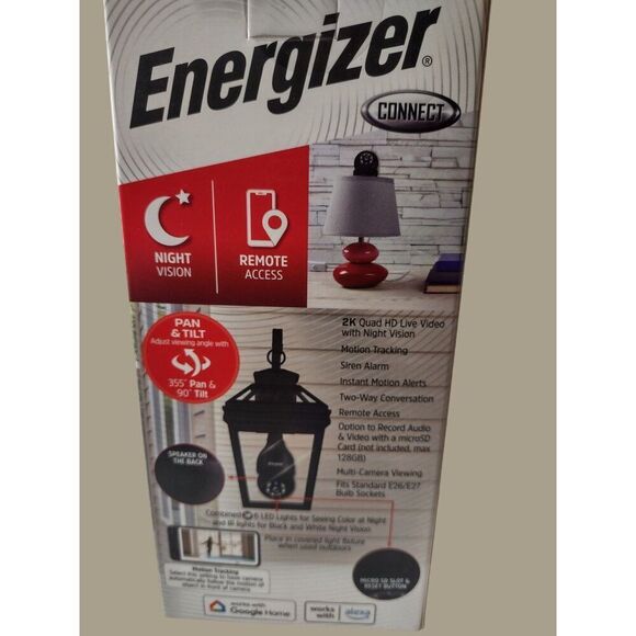 Energizer Smart WIFI Indoor/Outdoor Socket P/T Security Camera - Picture 2 of 4